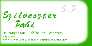 szilveszter pahi business card